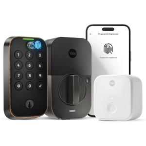 Yale Assure Lock 2 Touch Deadbolt, Oil Rubbed Bronze Keyed Smart Entry Door Lock with Wi-Fi Connected Touchscreen Keypad and Fingerprint Scanner for Vacation Rental Hosts, YRD410-F-CB1-0BP