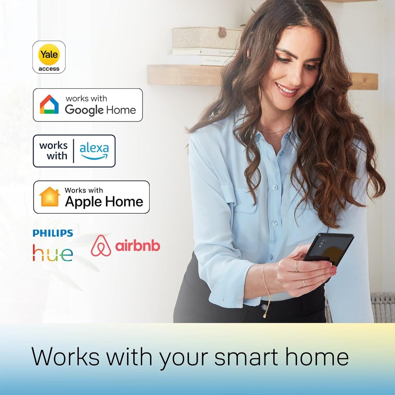 image:imageYale Assure Lock 2 Touch Deadbolt Lifetime Brass Keyed Smart Entry Door Lock with WiFi Connected Keypad and Fingerprint Scanner for Code Entry and Remote Access YRD410FWF1P05