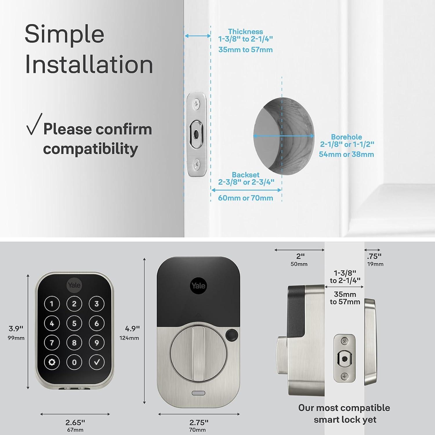 image:imageYale Assure Lock 2 Touch Deadbolt Lifetime Brass KeyFree Smart Lock with WiFi Connected Touchscreen Keypad and Fingerprint Scanner for Code Entry and Remote Access YRD450FWF1P05Black Suede