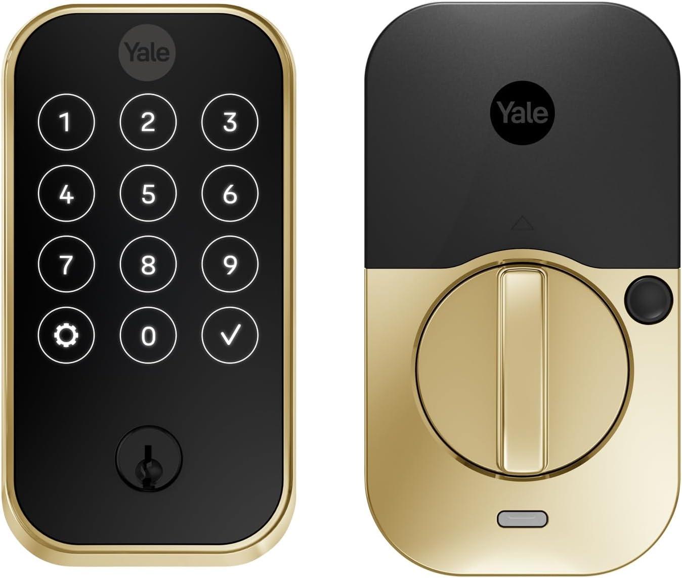 image:imageYale Assure Lock 2 Touch Deadbolt Lifetime Brass KeyFree Smart Lock with WiFi Connected Touchscreen Keypad and Fingerprint Scanner for Code Entry and Remote Access YRD450FWF1P05Lifetime Brass