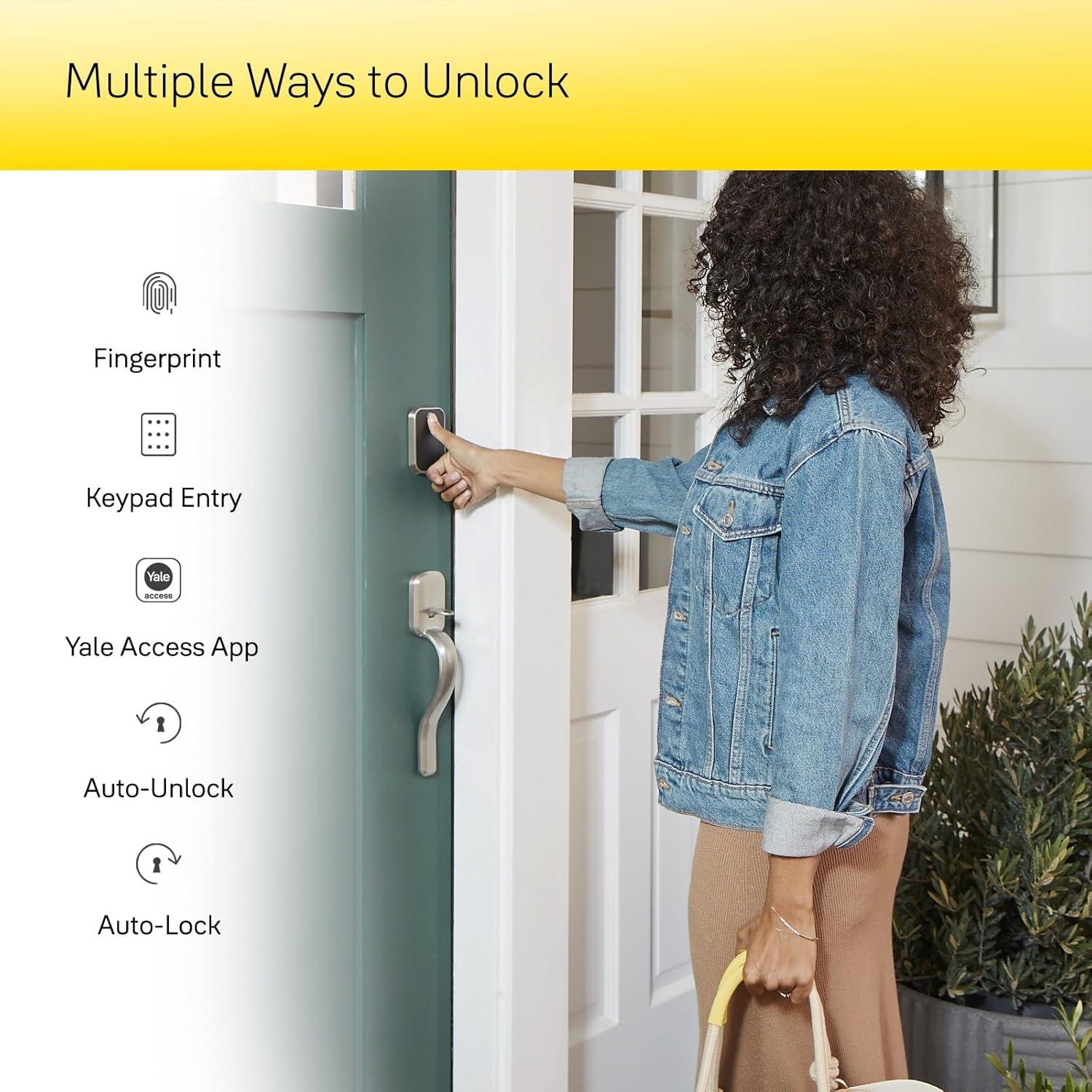 image:imageYale Assure Lock 2 Touch Deadbolt Lifetime Brass KeyFree Smart Lock with WiFi Connected Touchscreen Keypad and Fingerprint Scanner for Code Entry and Remote Access YRD450FWF1P05Lifetime Brass