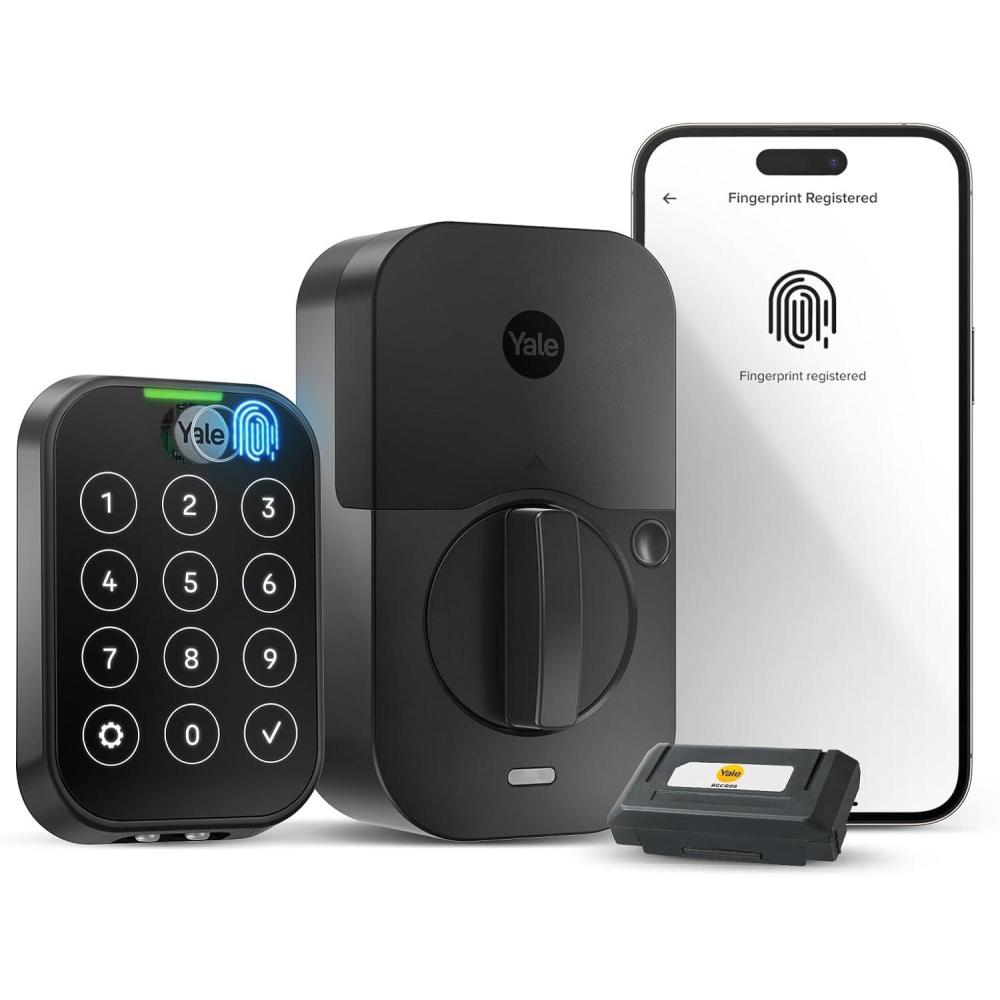 image:imageYale Assure Lock 2 Touch Deadbolt Lifetime Brass KeyFree Smart Lock with WiFi Connected Touchscreen Keypad and Fingerprint Scanner for Code Entry and Remote Access YRD450FWF1P05Black Suede