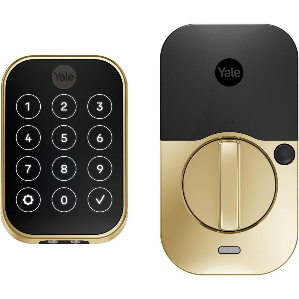 image:imageYale Assure Lock 2 Touch Deadbolt Lifetime Brass KeyFree Smart Lock with WiFi Connected Touchscreen Keypad and Fingerprint Scanner for Code Entry and Remote Access YRD450FWF1P05Lifetime Brass