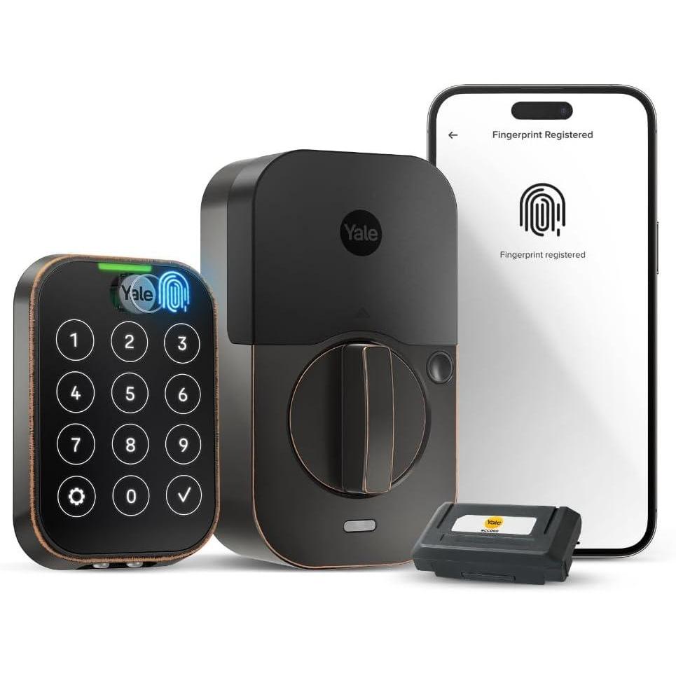 image:imageYale Assure Lock 2 Touch Deadbolt Lifetime Brass KeyFree Smart Lock with WiFi Connected Touchscreen Keypad and Fingerprint Scanner for Code Entry and Remote Access YRD450FWF1P05Oil Rubbed Bronze