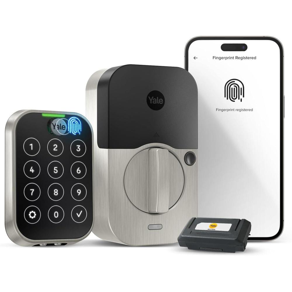 image:imageYale Assure Lock 2 Touch Deadbolt Lifetime Brass KeyFree Smart Lock with WiFi Connected Touchscreen Keypad and Fingerprint Scanner for Code Entry and Remote Access YRD450FWF1P05Satin Nickel