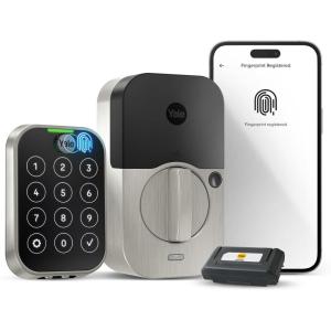 Yale Assure Lock 2 Touch Deadbolt, Lifetime Brass Key-Free Smart Lock with Wi-Fi Connected Touchscreen Keypad and Fingerprint Scanner for Code Entry and Remote Access, YRD450-F-WF1-P05(Satin Nickel)