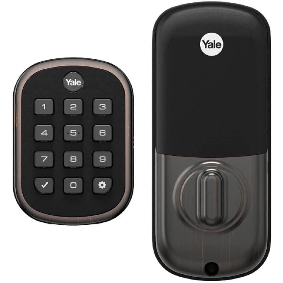 image:imageYale YRD136ZW2BSP PUSHBUTTON DEADBOLT WZWave Black Suede BSP