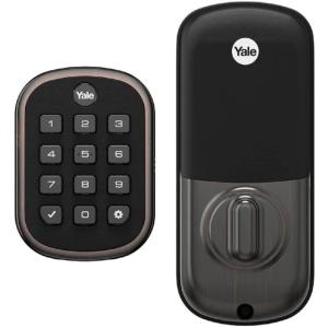 Yale YRD136-ZW2-BSP. PUSHBUTTON DEADBOLT W/Z-Wave Black Suede BSP
