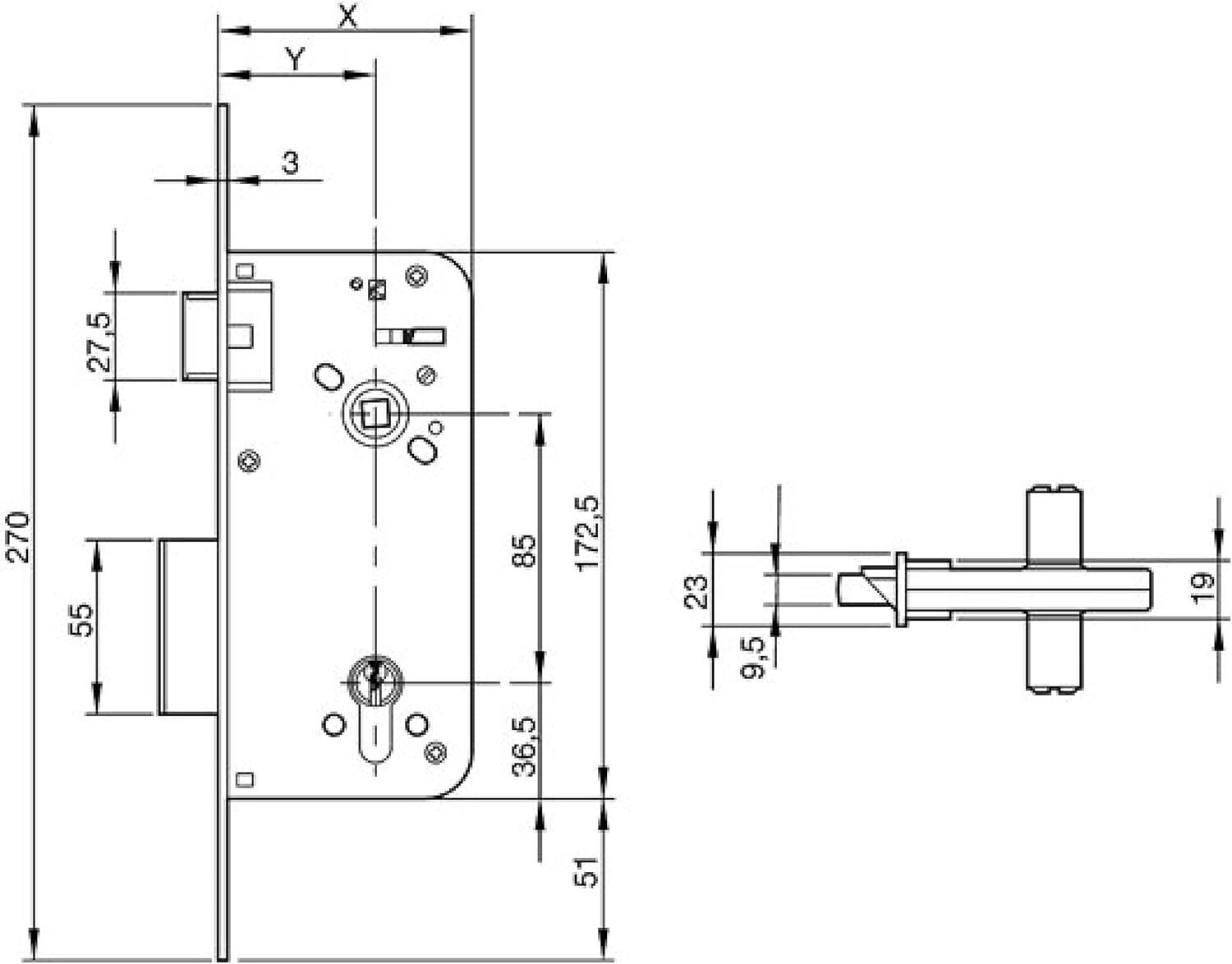image:imageAzbe 800hl Lock 80 x 50 mm