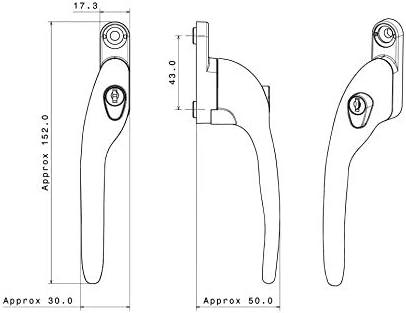 image:imageYale PYWHLCK40NWH Universal Window Handles fits Right or Left Handed Windows 40mm Spindle Lockable Boxed Suitable for PVCu Windows White FinishWhite
