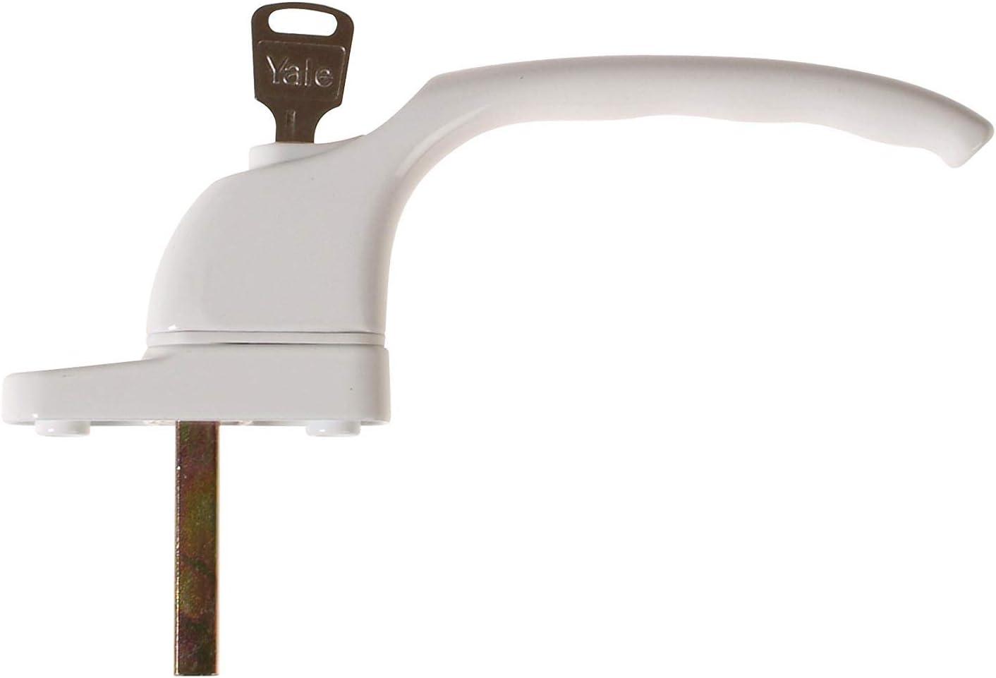 image:imageYale PYWHLCK40NWH Universal Window Handles fits Right or Left Handed Windows 40mm Spindle Lockable Boxed Suitable for PVCu Windows White FinishWhite