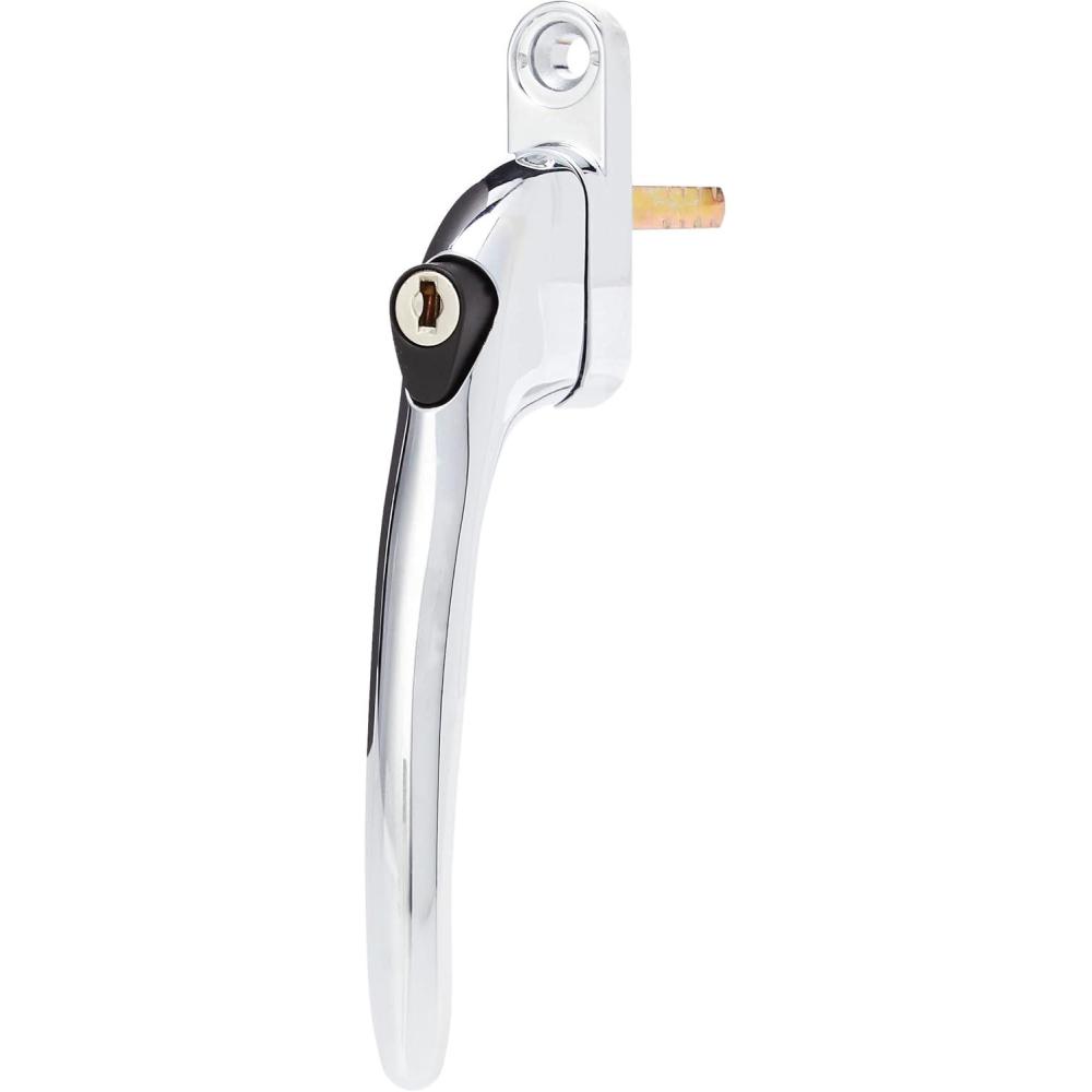 image:imageYale PYWHLCK40NWH Universal Window Handles fits Right or Left Handed Windows 40mm Spindle Lockable Boxed Suitable for PVCu Windows White FinishPolished Chrome